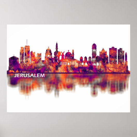 Jerusalem Israel Skyline Poster (Voorkant)