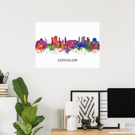 Jerusalem Israel Skyline Poster (Thuiskantoor)