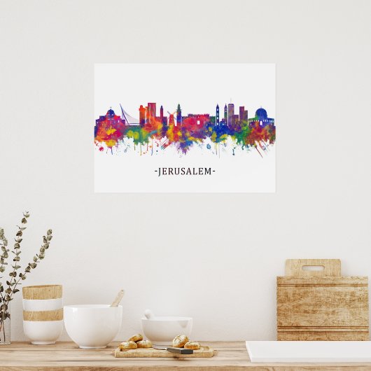 Jerusalem Israel Skyline Poster (Keuken)