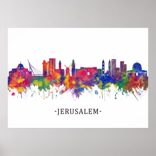 Jerusalem Israel Skyline Poster (Voorkant)