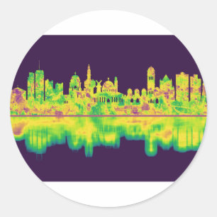 Jerusalem Israel Skyline Ronde Sticker