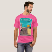 Jerusalem Israel Vintage Travel Adverteren Print T-shirt (Voorkant volledig)