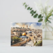 Jerusalem Israel waterverf art Briefkaart (Staand voorkant)