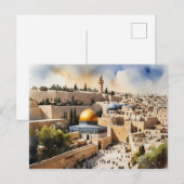 Jerusalem Israel waterverf art Briefkaart (Voorkant / Achterkant)