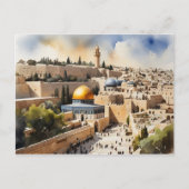 Jerusalem Israel waterverf art Briefkaart (Voorkant)