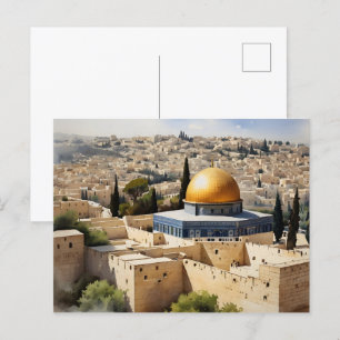 Jerusalem Israel waterverf art Briefkaart