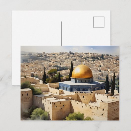Jerusalem Israel waterverf art Briefkaart (Voorkant / Achterkant)