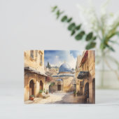 Jerusalem Israel waterverf art Briefkaart (Staand voorkant)