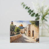 Jerusalem Israel waterverf art Briefkaart (Staand voorkant)