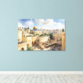 Jerusalem Israel waterverf art Canvas Afdruk (Insitu (Houten vloer))