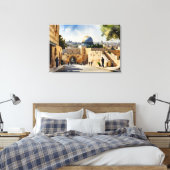 Jerusalem Israel waterverf art Canvas Afdruk (Insitu (Slaapkamer))