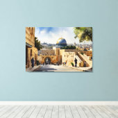 Jerusalem Israel waterverf art Canvas Afdruk (Insitu (Houten vloer))