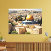 Jerusalem Israel waterverf art Canvas Afdruk (Insitu (Woonkamer))