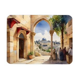 Jerusalem Israel waterverf art Magneet