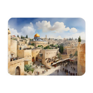 Jerusalem Israel waterverf art Magneet