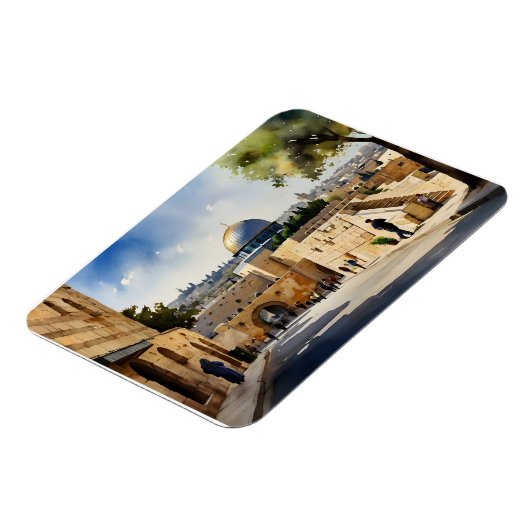 Jerusalem Israel waterverf art Magneet (Linkerzijde)