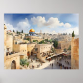Jerusalem Israel waterverf art Poster (Voorkant)