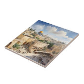 Jerusalem Israel waterverf art Tegeltje (Zijkant)
