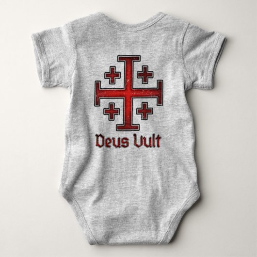 Jerusalem Knight Templar Crusader Cross Christelij Romper (Achterkant)