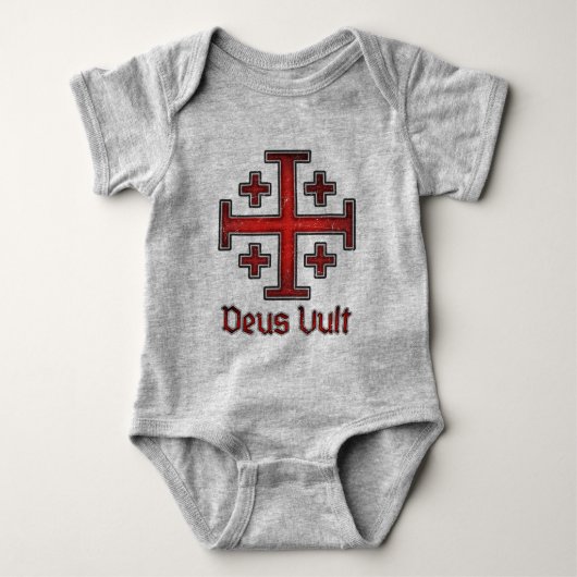 Jerusalem Knight Templar Crusader Cross Christelij Romper (Voorkant)