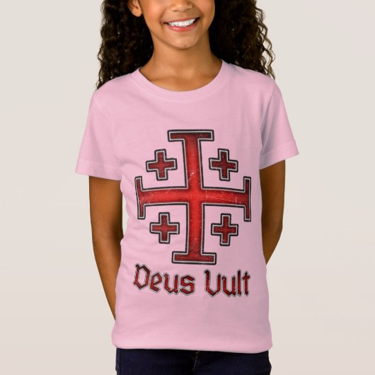 Jerusalem Knight Templar Crusader Cross Christelij T-shirt (Voorkant)