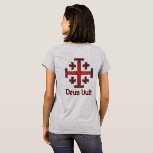 Jerusalem Knight Templar Crusader Cross Christelij T-shirt (Achterkant volledig)