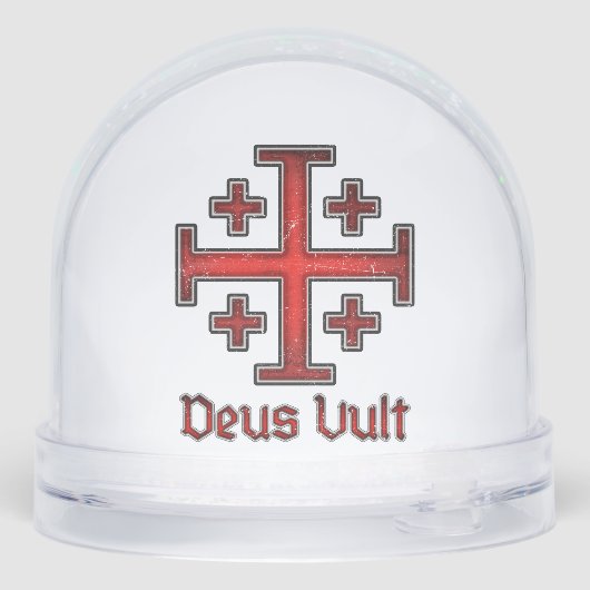 Jerusalem Knight Templar Crusader Cross Christian Sneeuwbol (Achterkant)