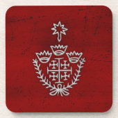 Jerusalem Knight Templar Crusader Cross Deus Vult Bier Onderzetter (Voorkant)