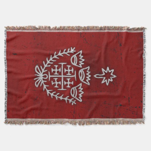 Jerusalem Knight Templar Crusader Cross Deus Vult Deken (Voorkant)