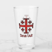 Jerusalem Knight Templar Crusader Cross Deus Vult Glas (Voorkant)