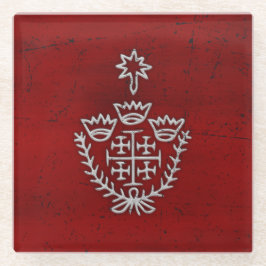 Jerusalem Knight Templar Crusader Cross Deus Vult Glazen Onderzetter