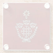 Jerusalem Knight Templar Crusader Cross Deus Vult Glazen Onderzetter (Achterkant)