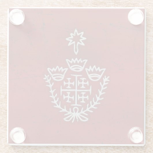 Jerusalem Knight Templar Crusader Cross Deus Vult Glazen Onderzetter (Achterkant)