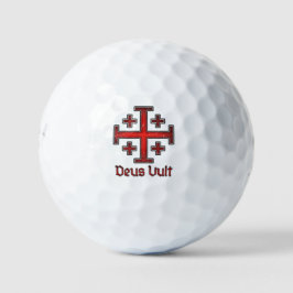 Jerusalem Knight Templar Crusader Cross Deus Vult Golfballen