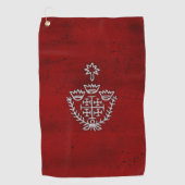 Jerusalem Knight Templar Crusader Cross Deus Vult Golfhanddoek (Voorkant)