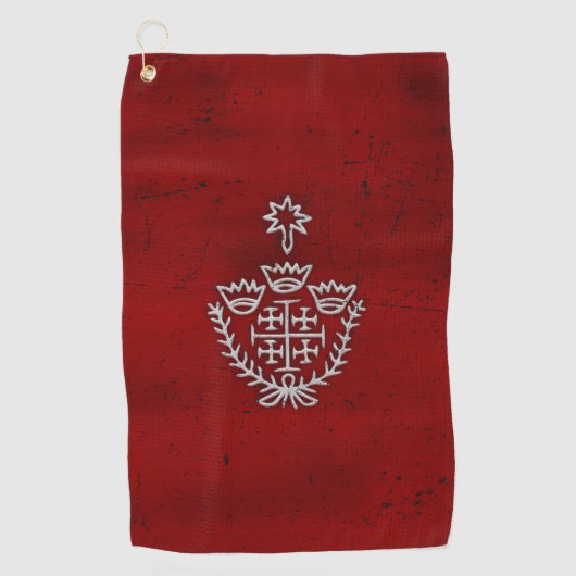 Jerusalem Knight Templar Crusader Cross Deus Vult Golfhanddoek (Voorkant)