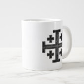 Jerusalem Knight Templar Crusader Cross Deus Vult Grote Koffiekop (Voorkant rechts)