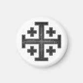 Jerusalem Knight Templar Crusader Cross Deus Vult Magneet (Voorkant)