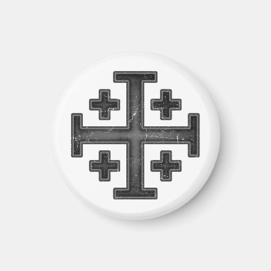 Jerusalem Knight Templar Crusader Cross Deus Vult Magneet (Voorkant)