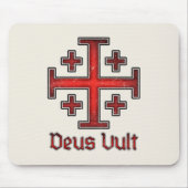 Jerusalem Knight Templar Crusader Cross Deus Vult Muismat (Voorkant)