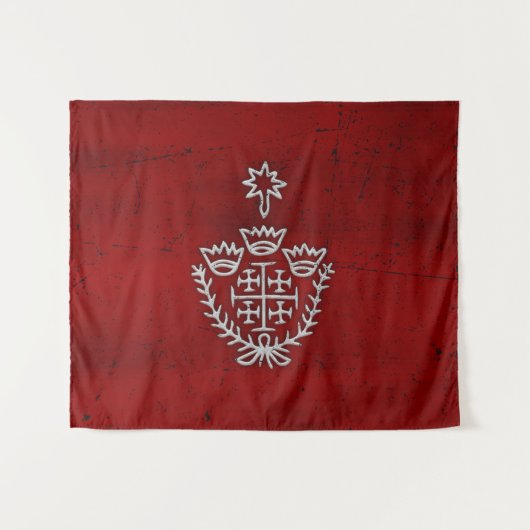 Jerusalem Knight Templar Crusader Cross Deus Vult Wandkleed (Voorkant (horizontaal))