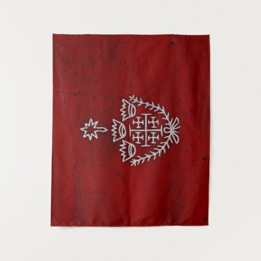 Jerusalem Knight Templar Crusader Cross Deus Vult Wandkleed (Voorkant)