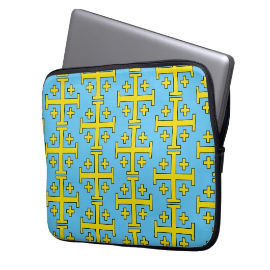 Jerusalem kruis laptop sleeve (Voorkant Links)