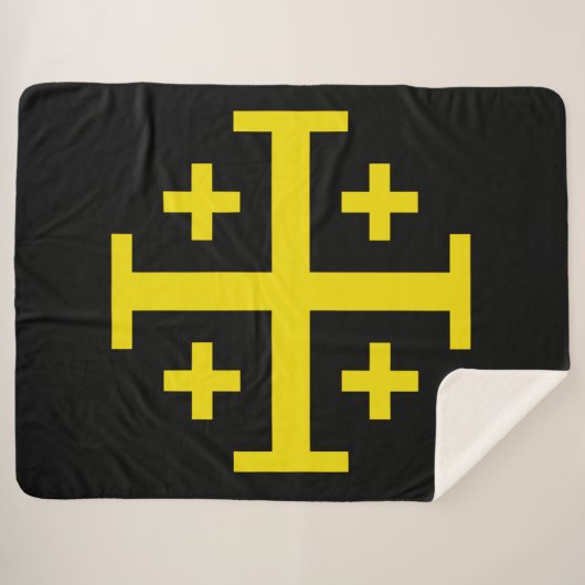 Jerusalem kruis sherpa deken (Voorkant (horizontaal))