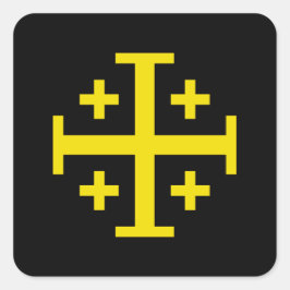 Jerusalem kruis vierkante sticker