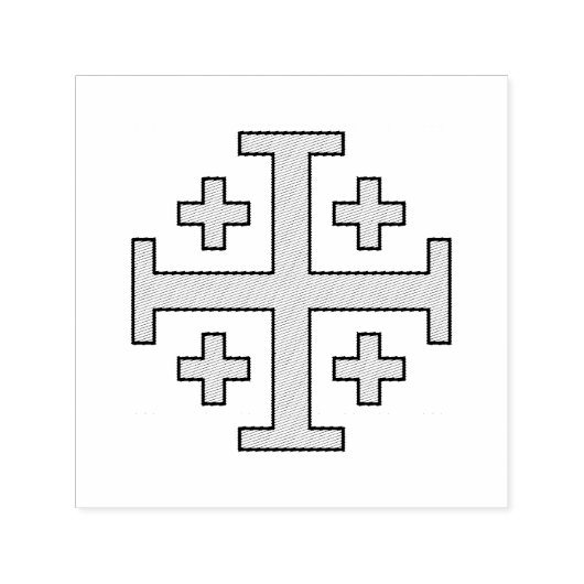 Jerusalem kruis zelfinktende stempel (Design)