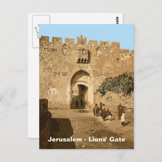 Jerusalem - Leeuwengte Briefkaart (Voorkant / Achterkant)