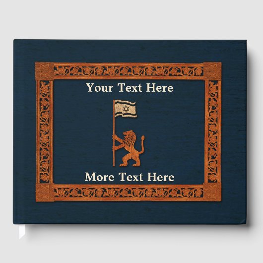 Jerusalem Lion met vlag Gastenboek (Voorkant)