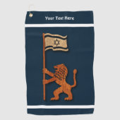 Jerusalem Lion met vlag Golfhanddoek (Voorkant)