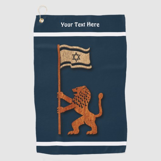 Jerusalem Lion met vlag Golfhanddoek (Voorkant)